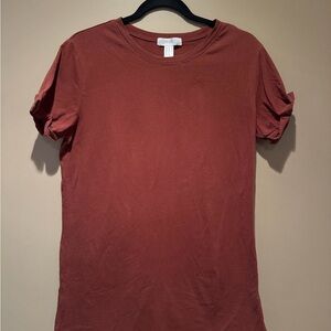 Rust Short Sleeve Long Shirtdress